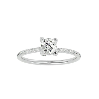 Lotus diamond engagement ring