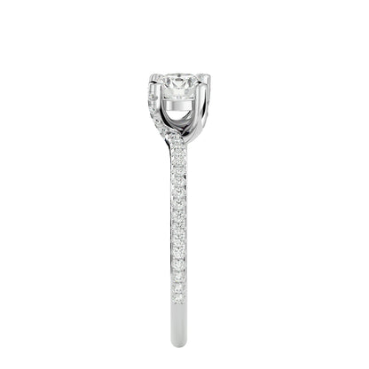Lotus diamond engagement ring