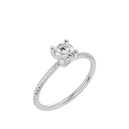 Lotus diamond engagement ring