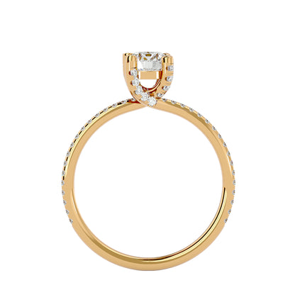 Lotus diamond engagement ring