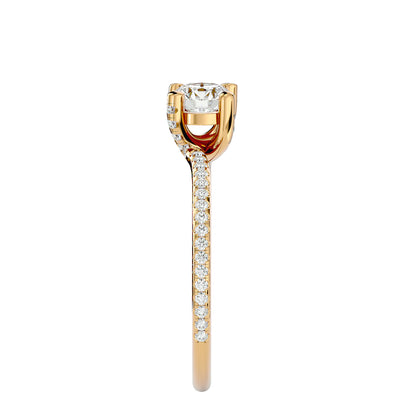 Lotus diamond engagement ring