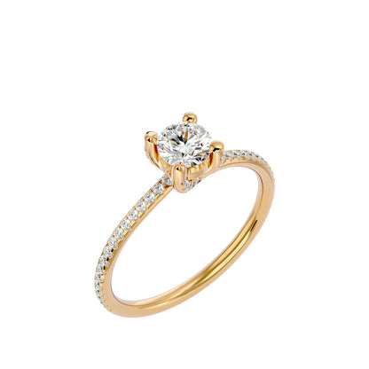 Lotus diamond engagement ring
