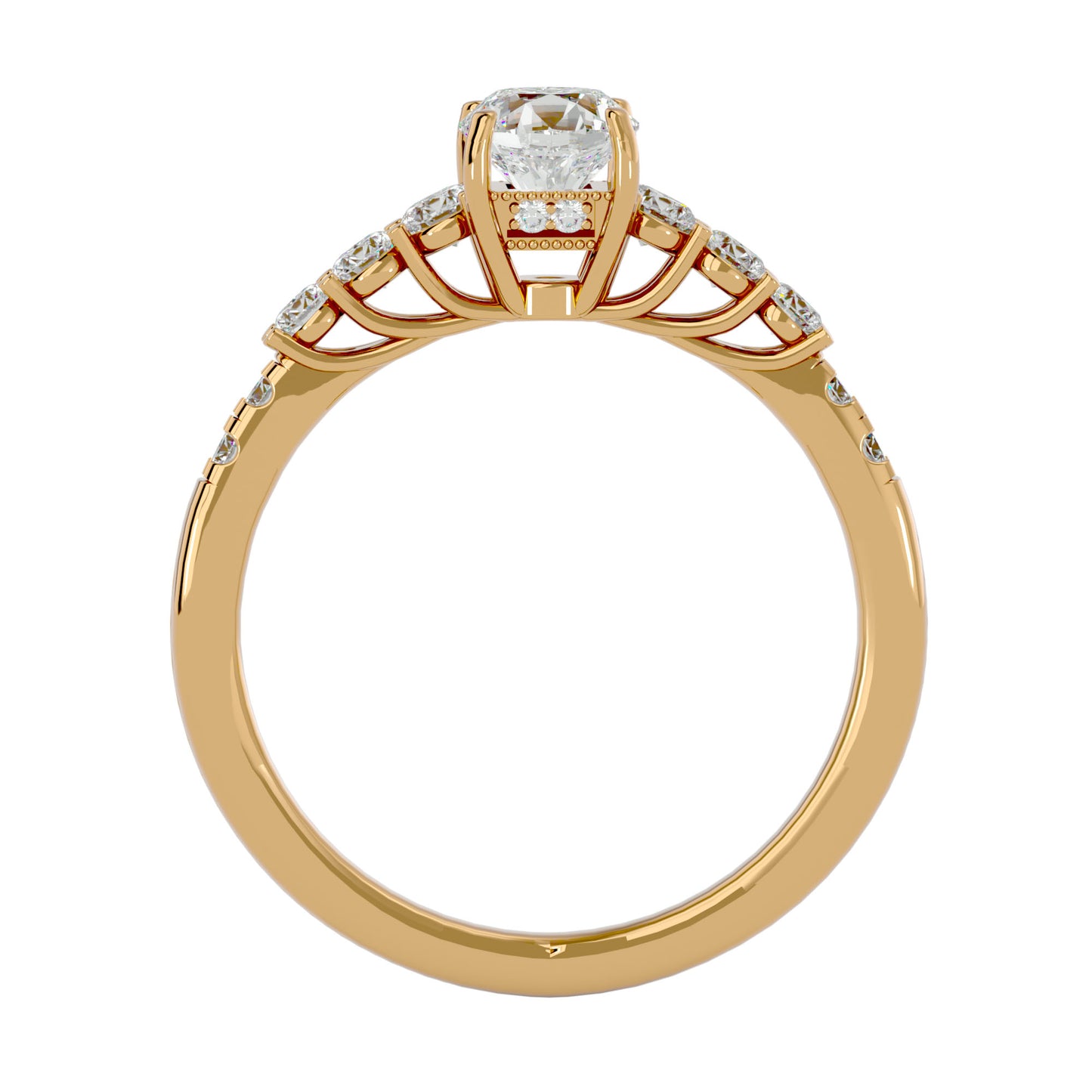 Begonia diamond engagement ring