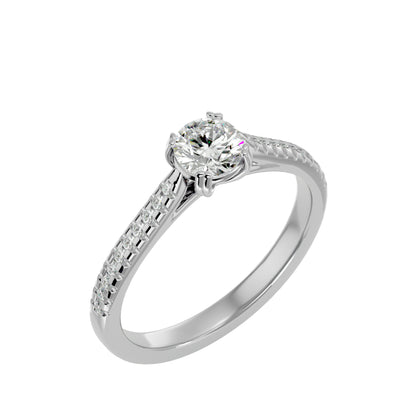 Mai solitaire diamond engagement ring
