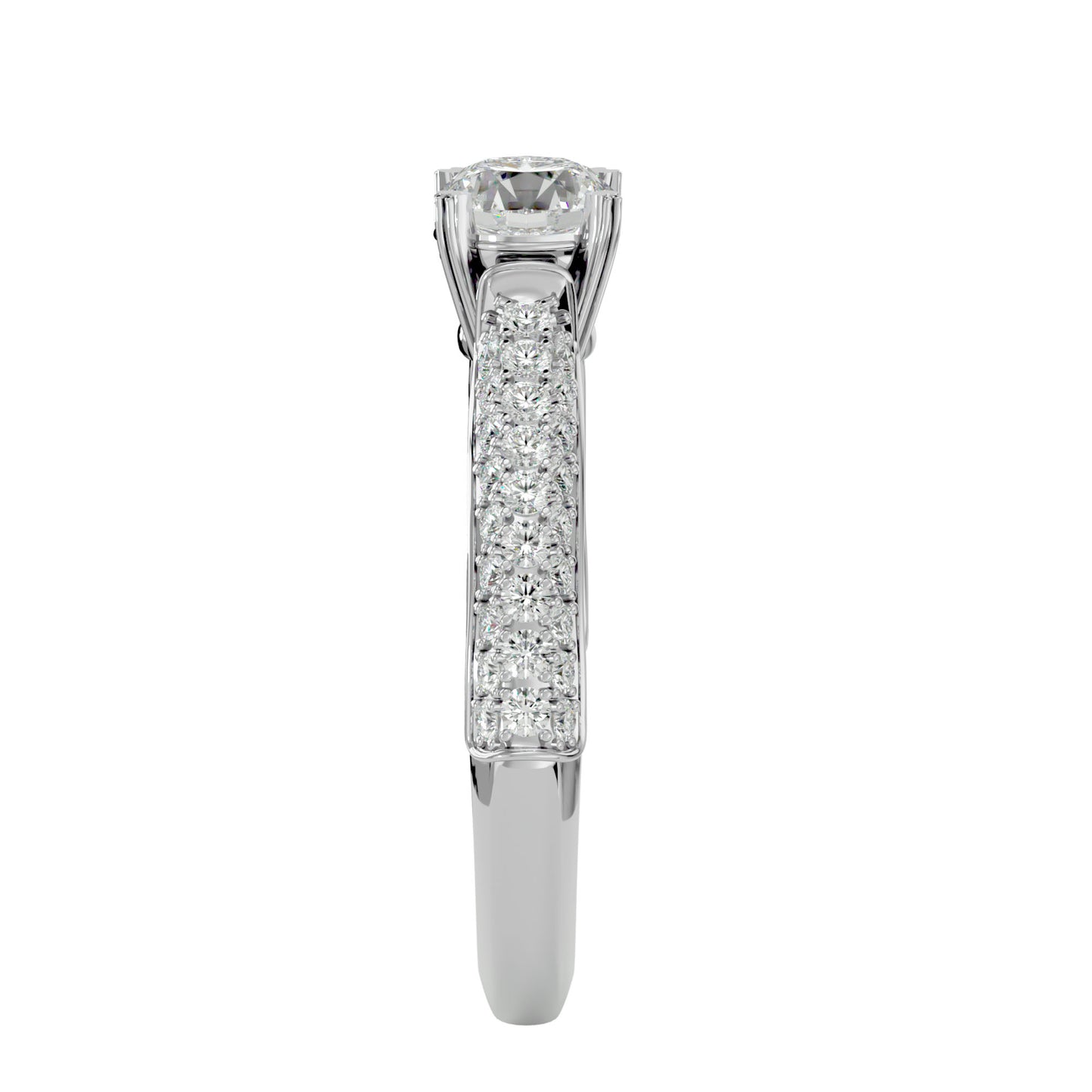 Olivia side diamond engagement ring