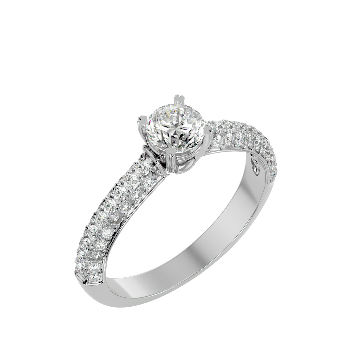 Olivia side diamond engagement ring