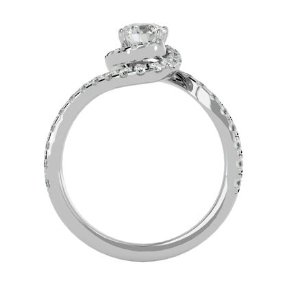 Violet spiral diamond engagement ring