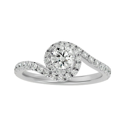Violet spiral diamond engagement ring