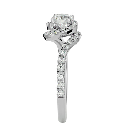 Violet spiral diamond engagement ring