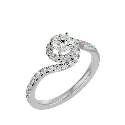 Violet spiral diamond engagement ring
