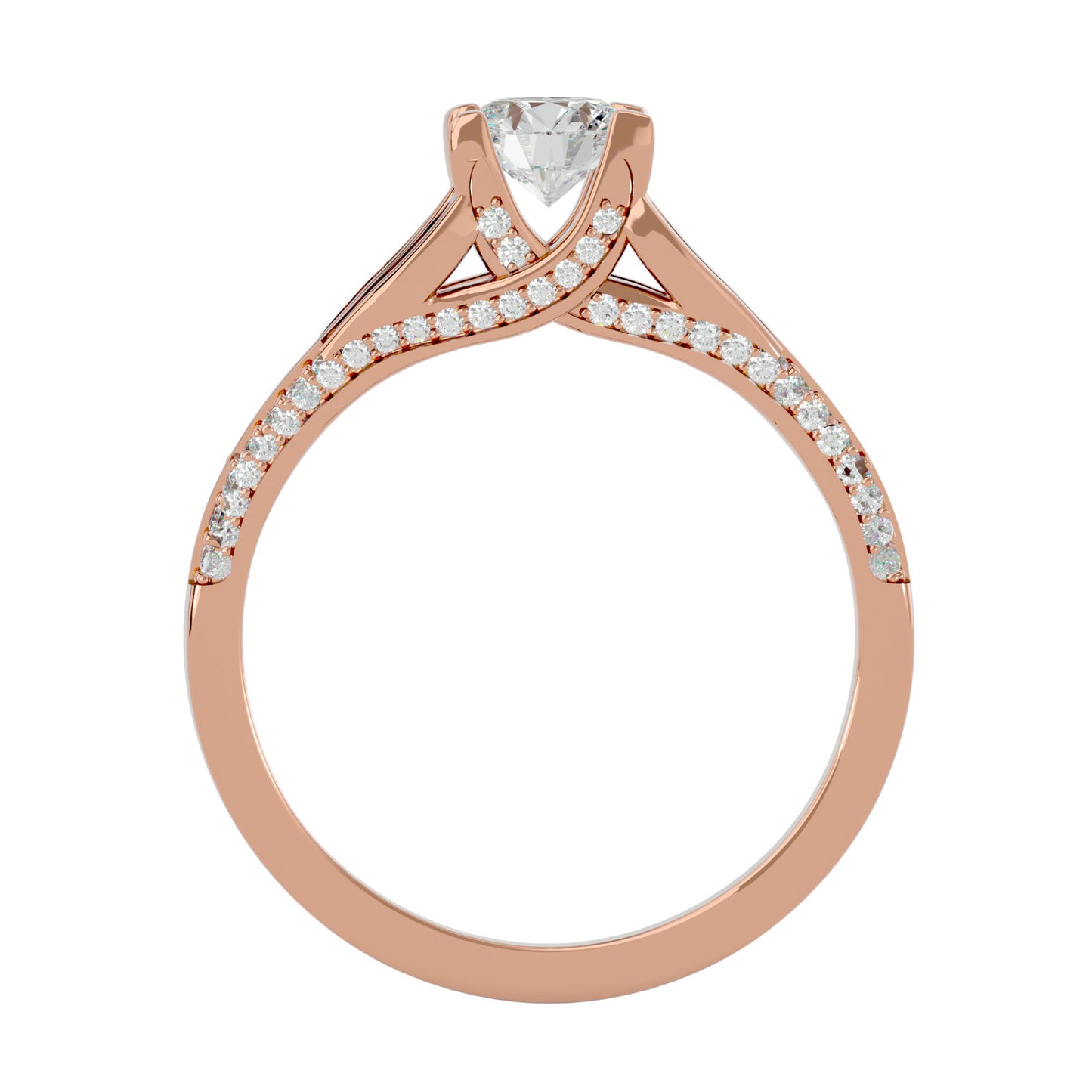 Zinnia split shank diamond engagement ring