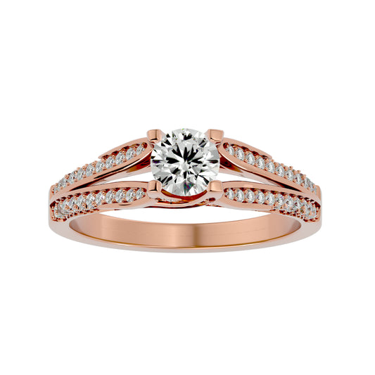 Zinnia split shank diamond engagement ring