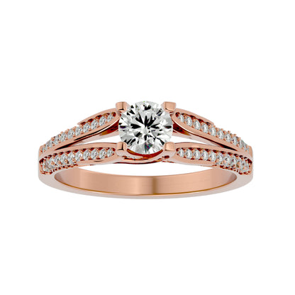 Zinnia split shank diamond engagement ring