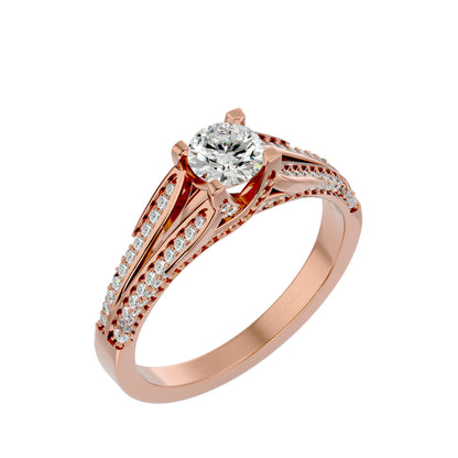 Zinnia split shank diamond engagement ring