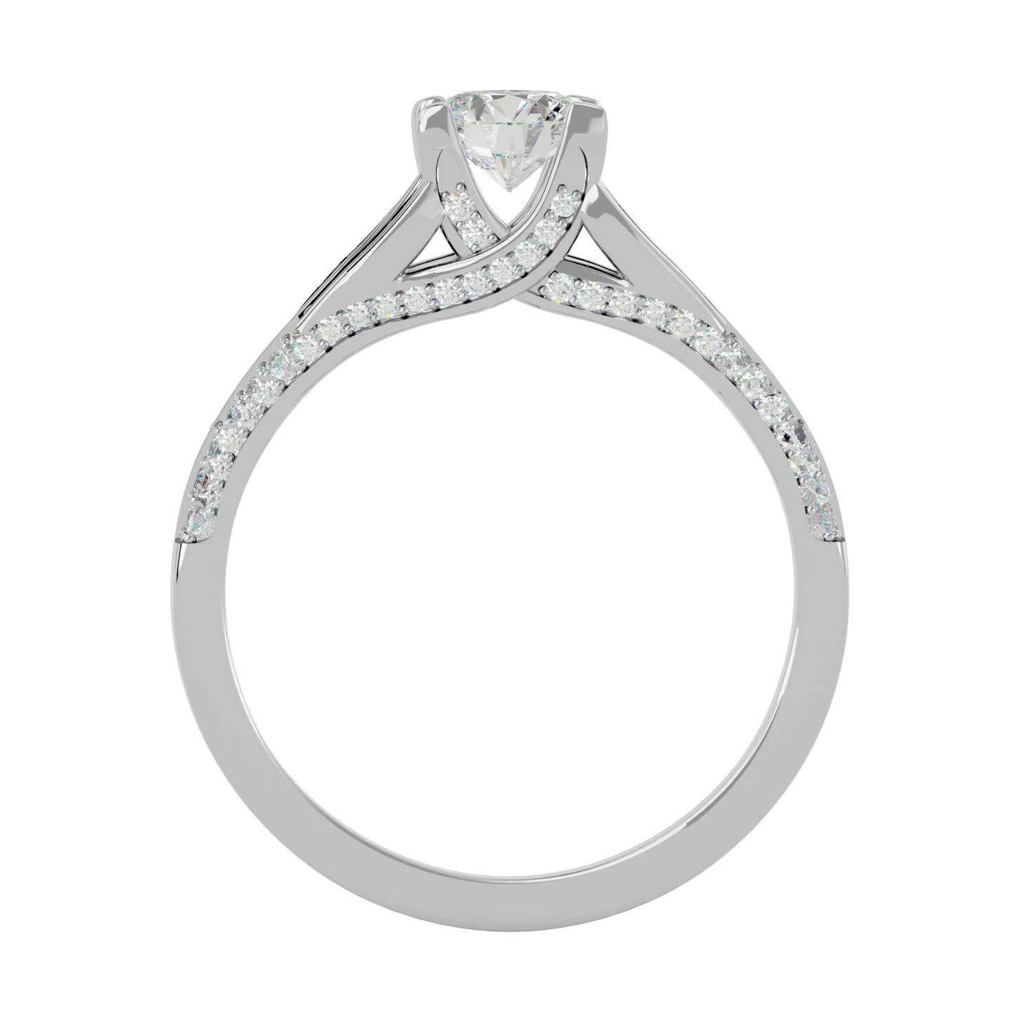 Zinnia split shank diamond engagement ring