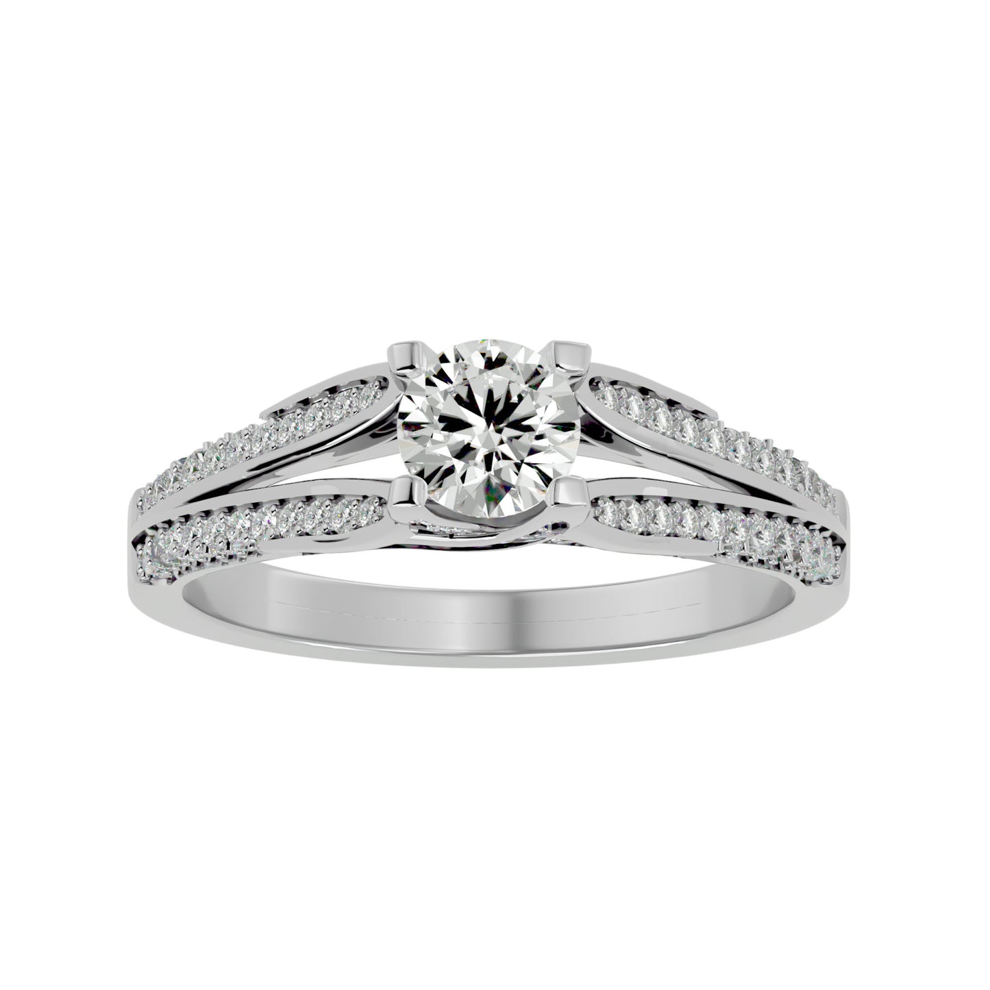 Zinnia split shank diamond engagement ring