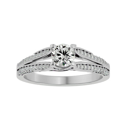 Zinnia split shank diamond engagement ring