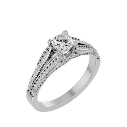 Zinnia split shank diamond engagement ring