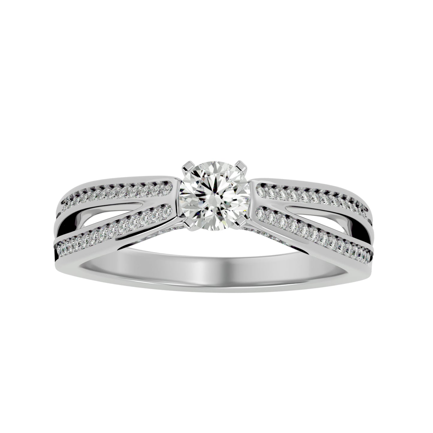 Carnation split shank diamond engagement ring