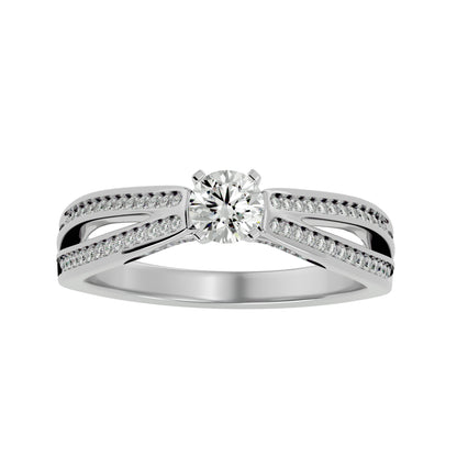 Carnation split shank diamond engagement ring