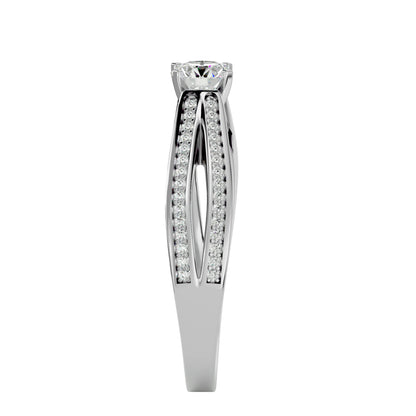Carnation split shank diamond engagement ring