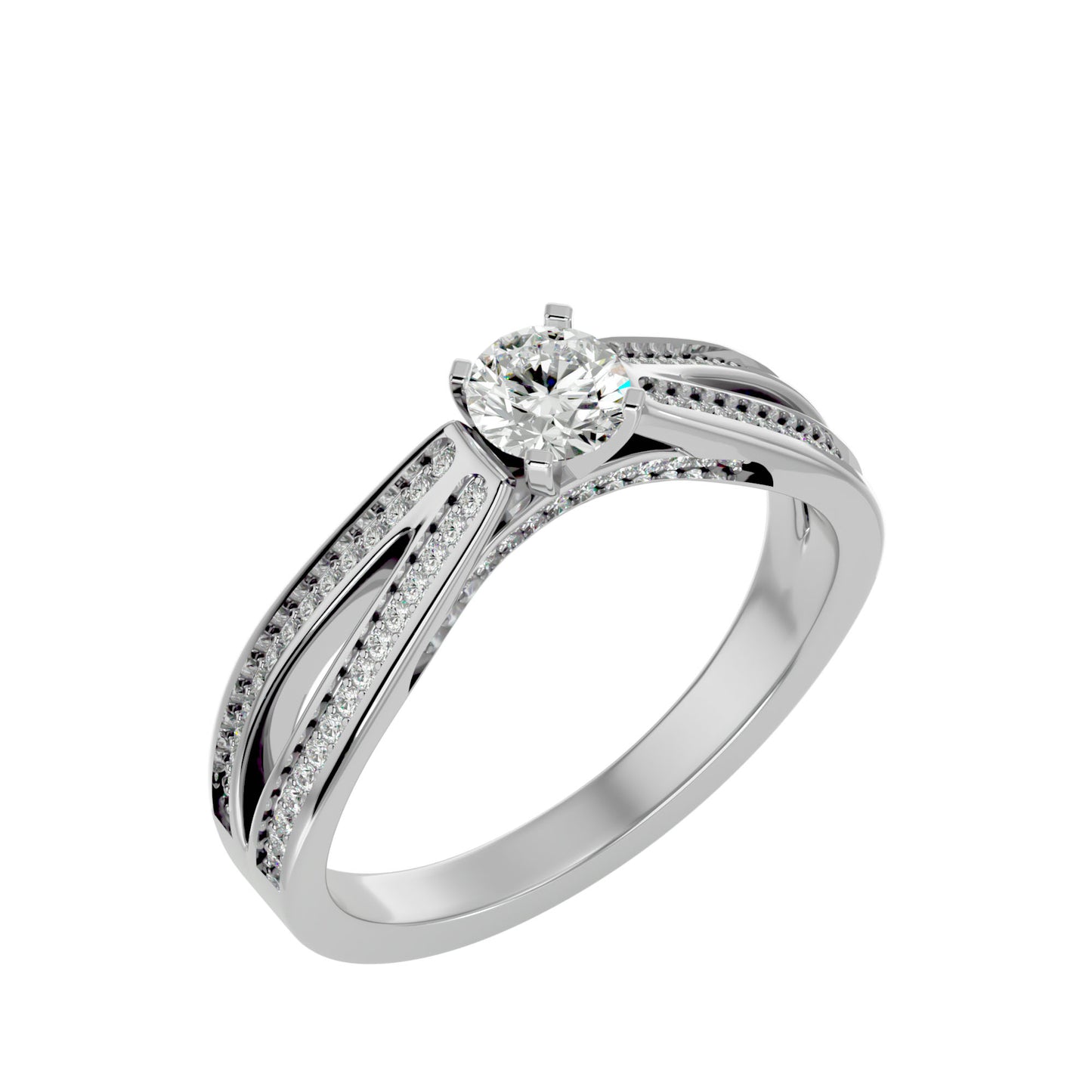 Carnation split shank diamond engagement ring