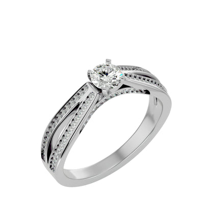 Carnation split shank diamond engagement ring