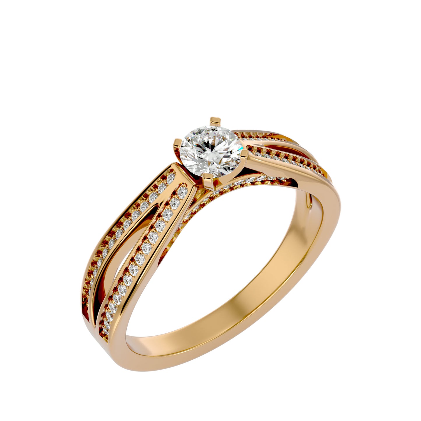 Carnation split shank diamond engagement ring