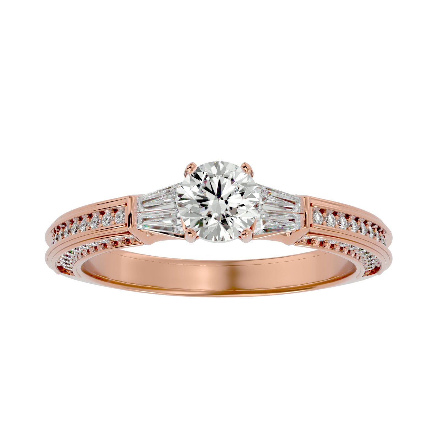 Azariah side baguette diamond engagement ring