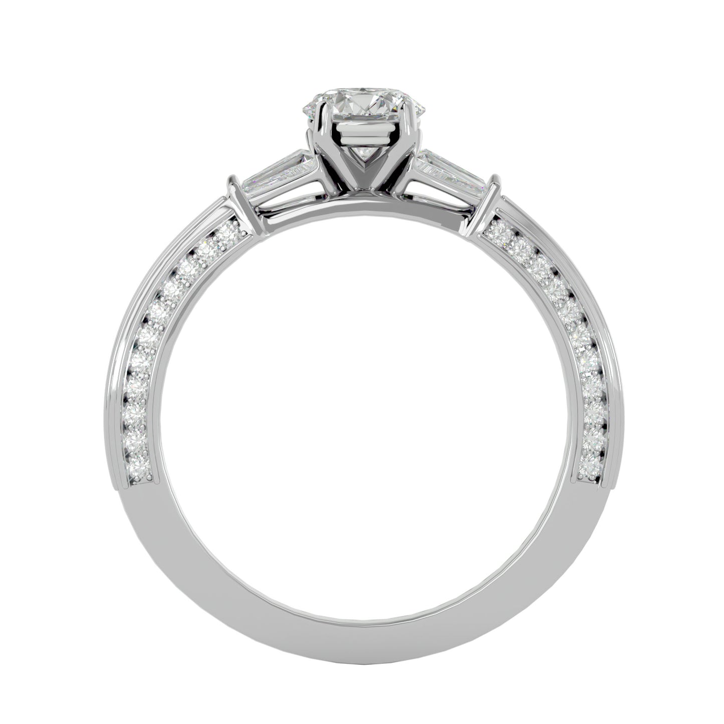 Azariah side baguette diamond engagement ring