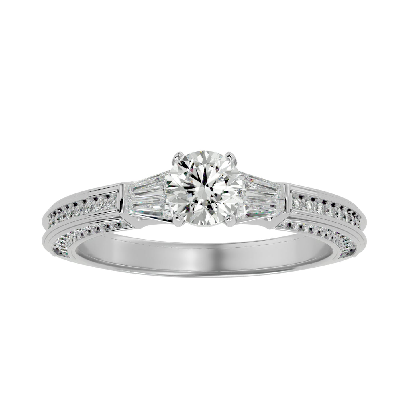 Azariah side baguette diamond engagement ring