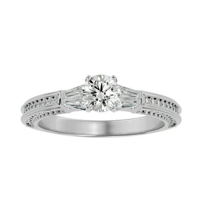 Azariah side baguette diamond engagement ring
