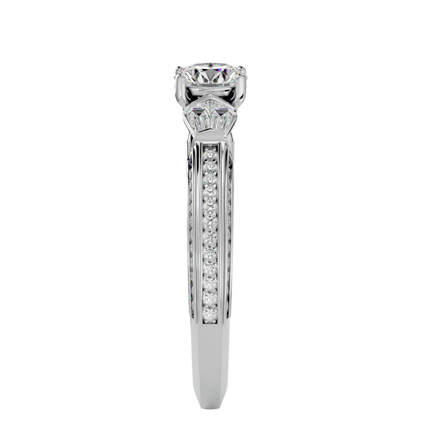 Azariah side baguette diamond engagement ring