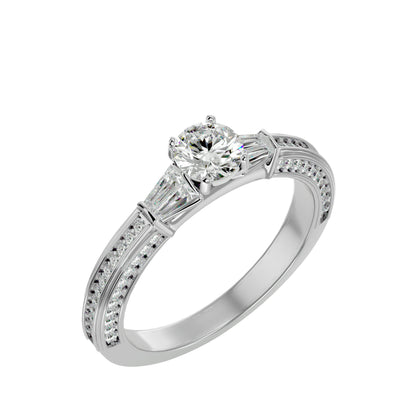 Azariah side baguette diamond engagement ring