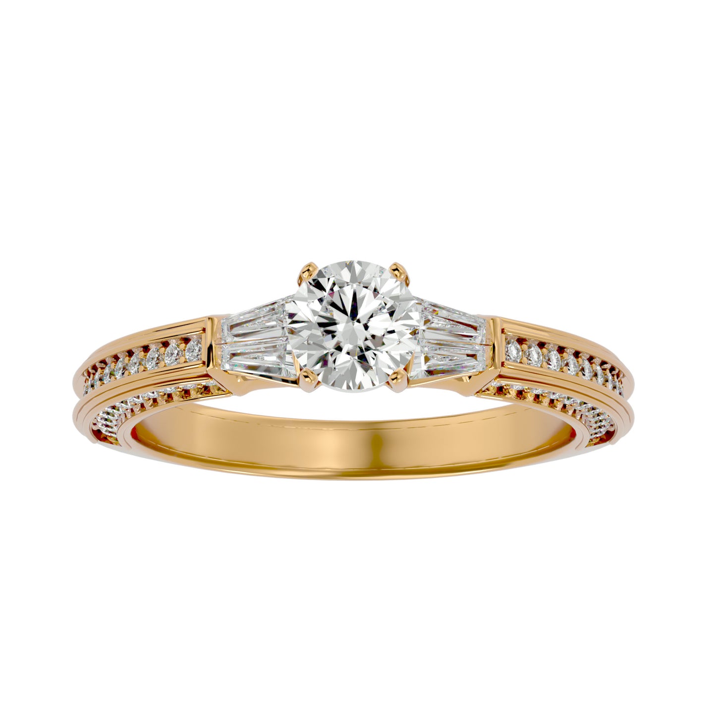 Azariah side baguette diamond engagement ring