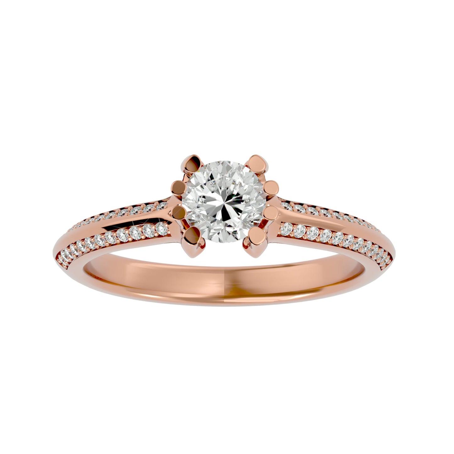 Zephyr eight prong diamond engagement ring