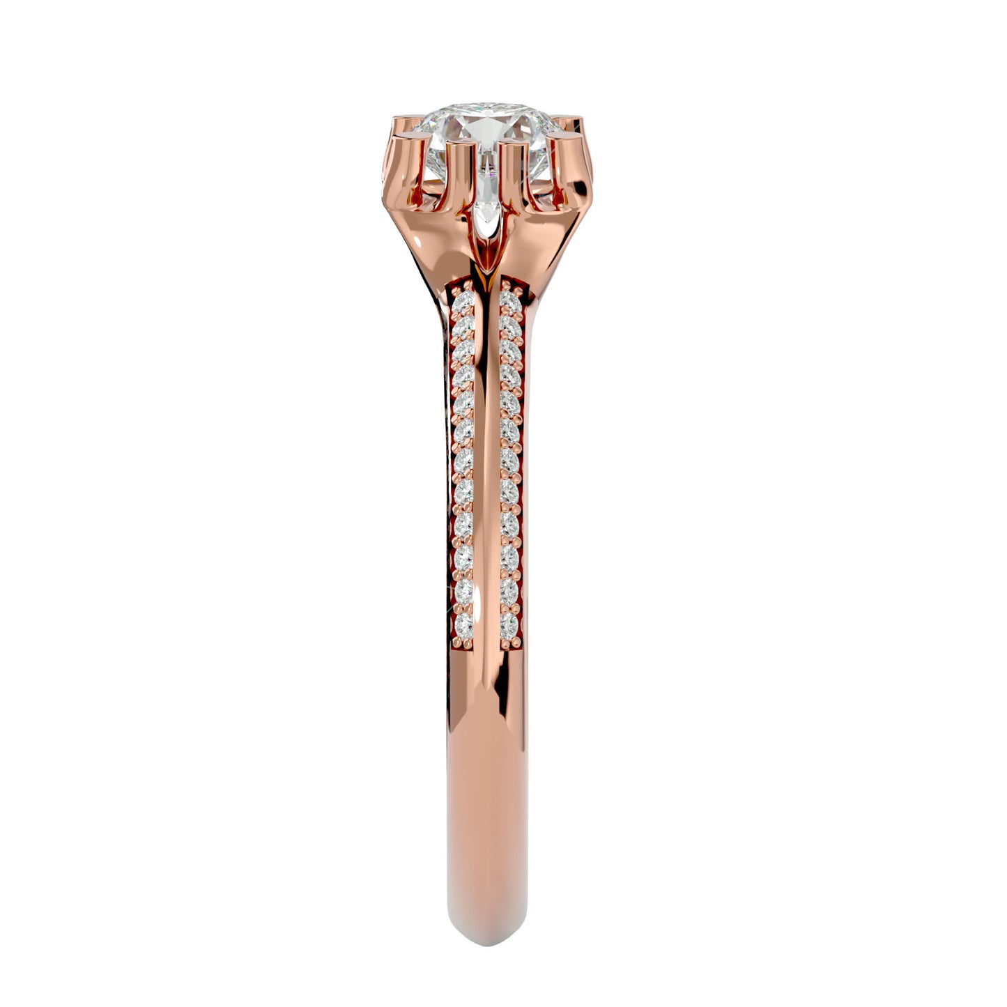 Zephyr eight prong diamond engagement ring
