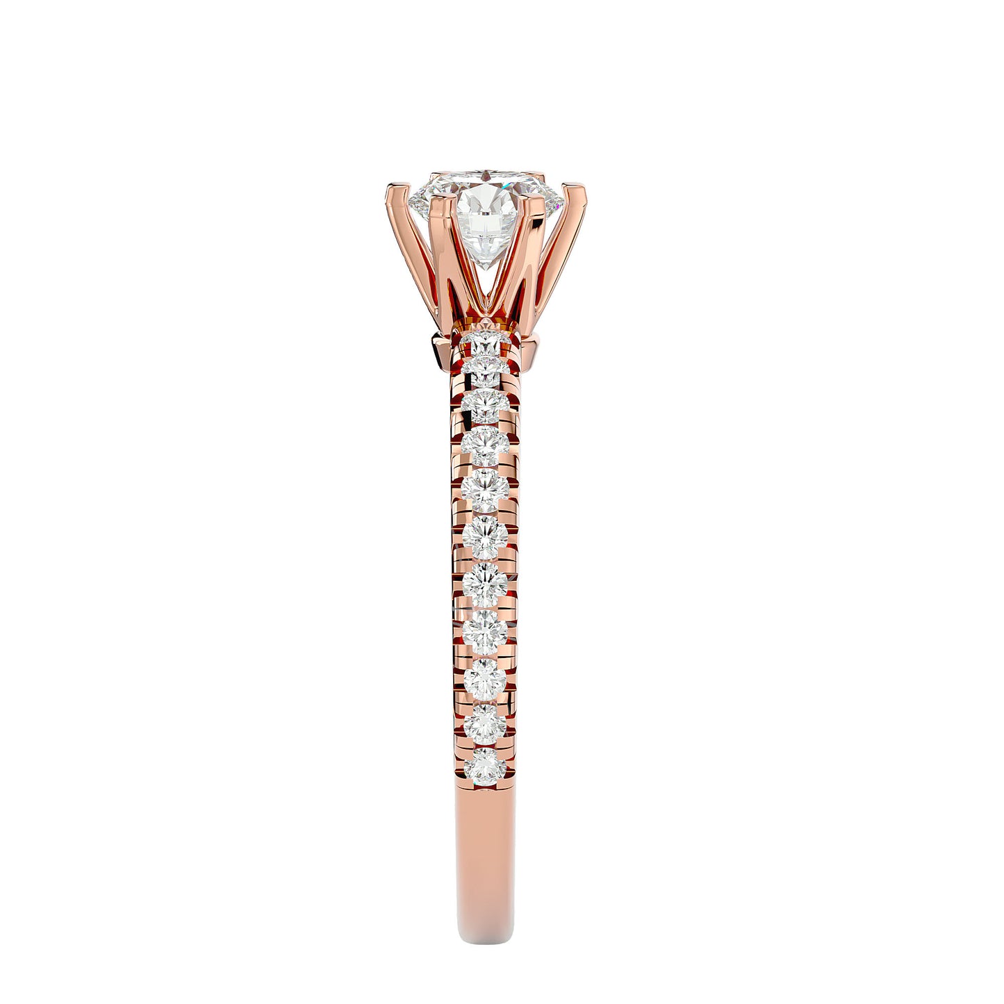 Lyric six prong diamond engagement ring