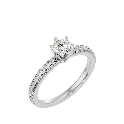 Lyric six prong diamond engagement ring