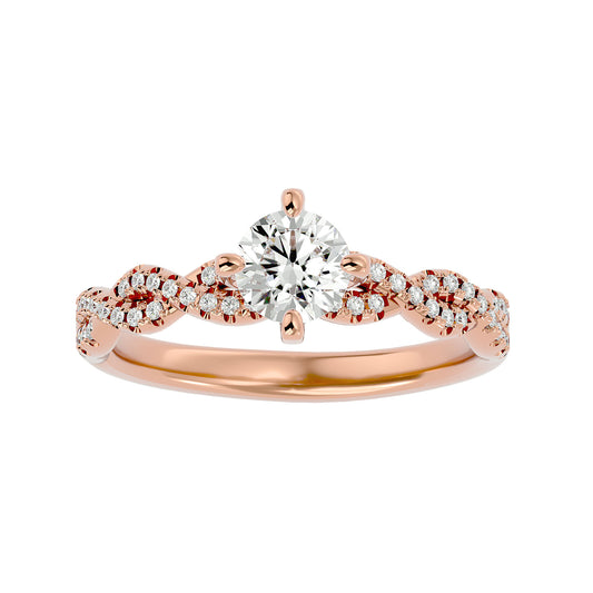 Solstice criss cross diamond engagement ring