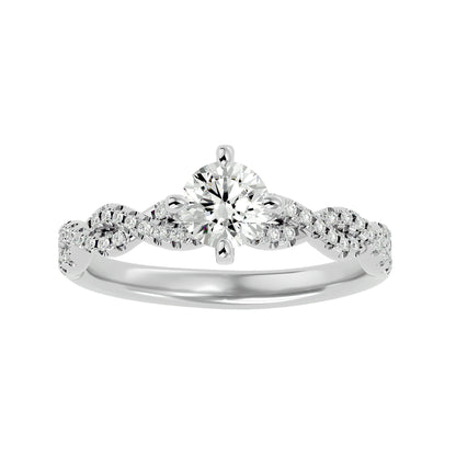 Solstice criss cross diamond engagement ring