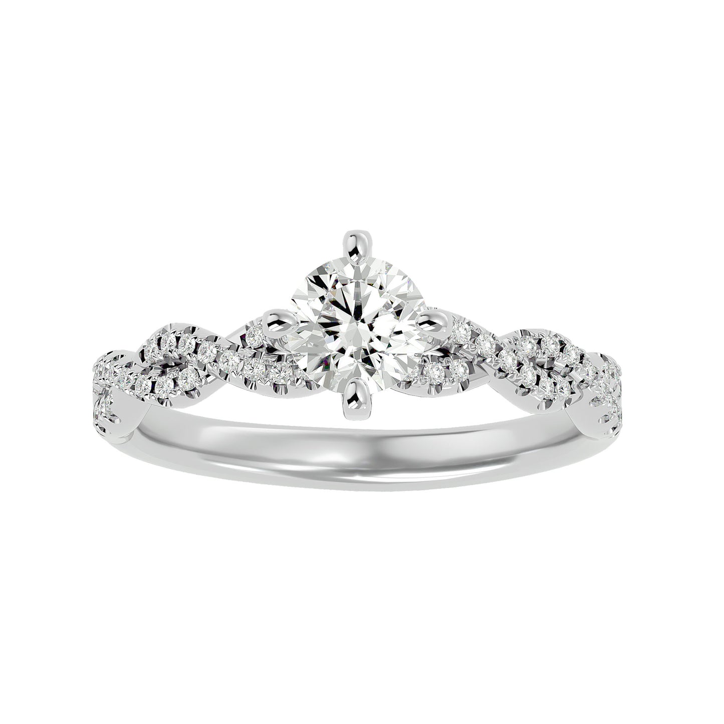 Solstice criss cross diamond engagement ring