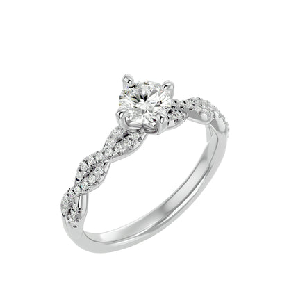 Solstice criss cross diamond engagement ring