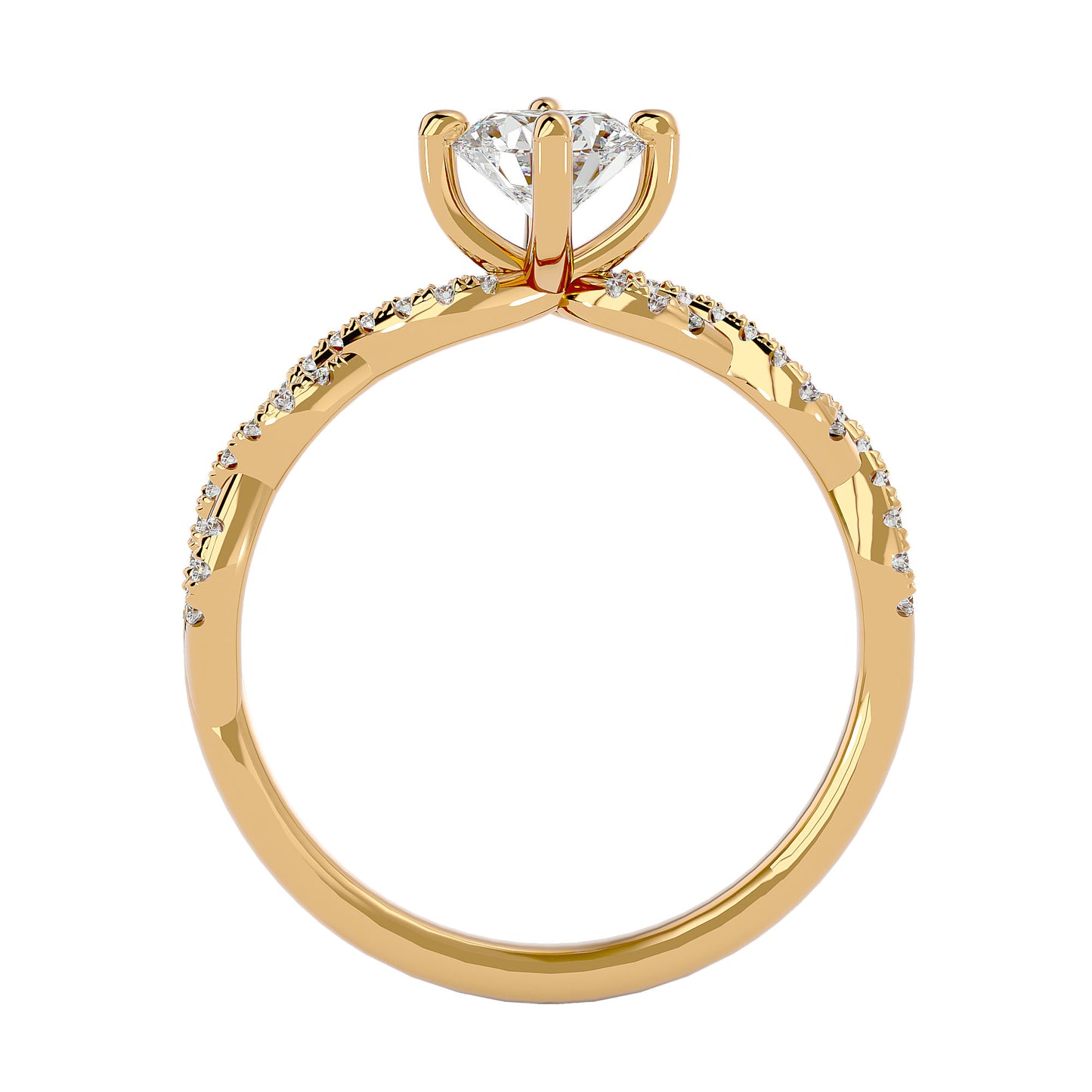 Solstice criss cross diamond engagement ring
