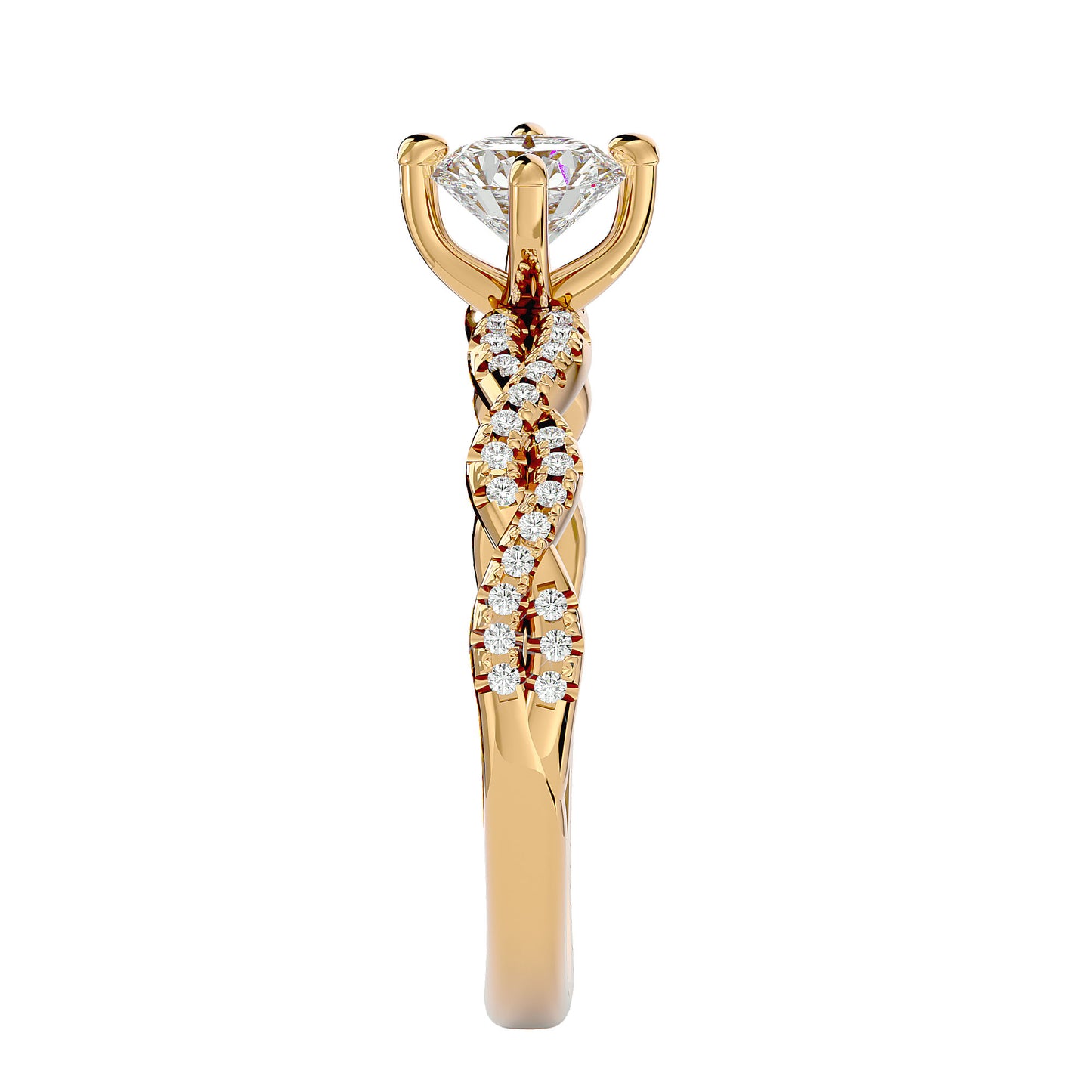 Solstice criss cross diamond engagement ring
