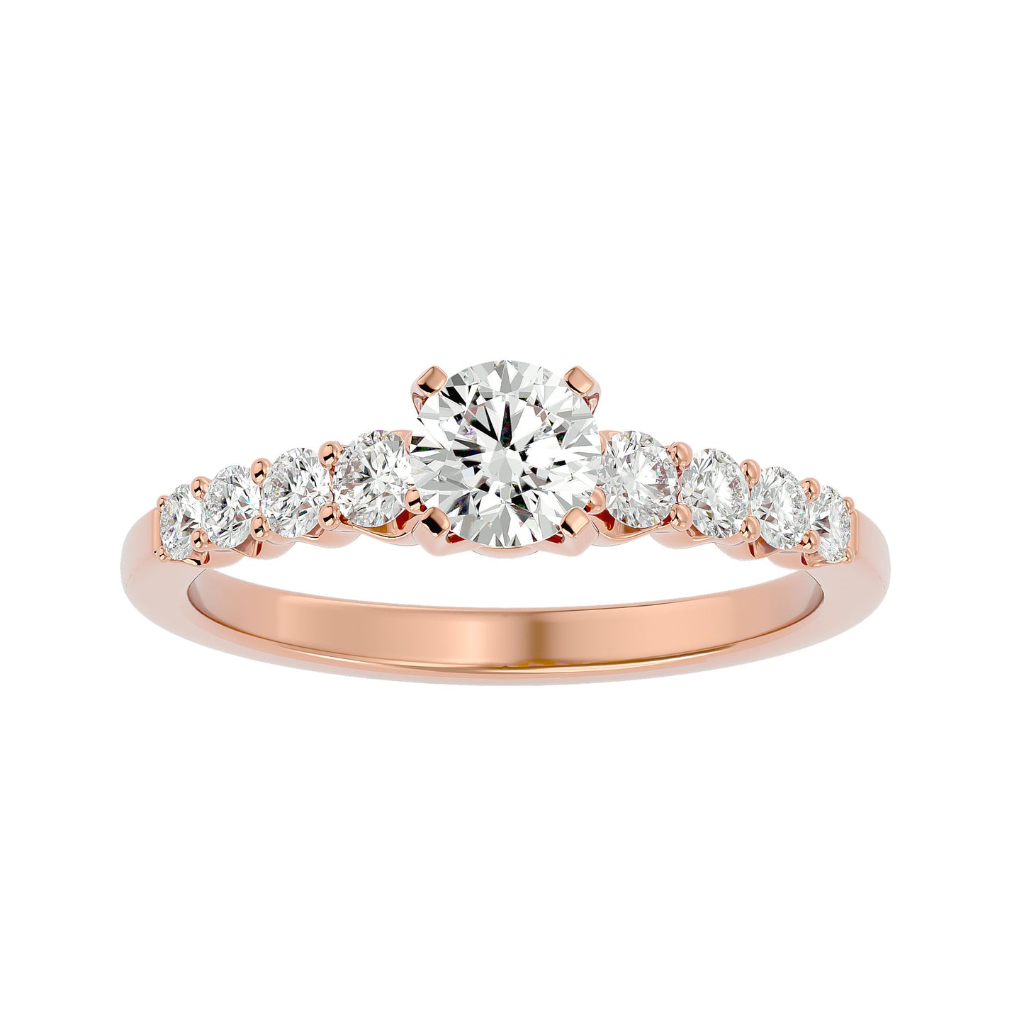 Mireille tappered shank diamond engagement ring
