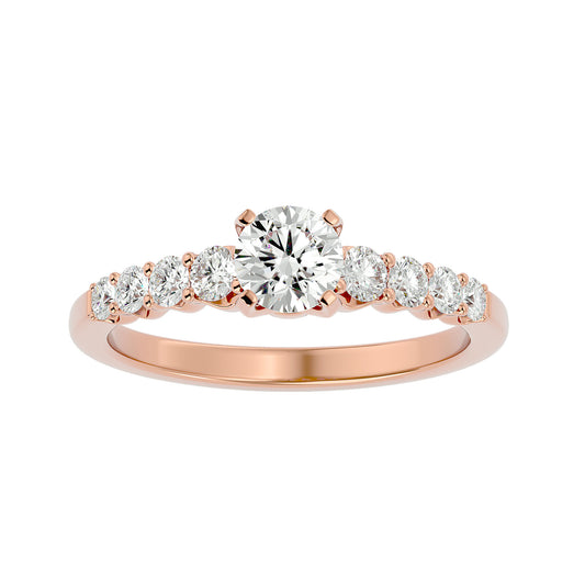 Mireille tappered shank diamond engagement ring