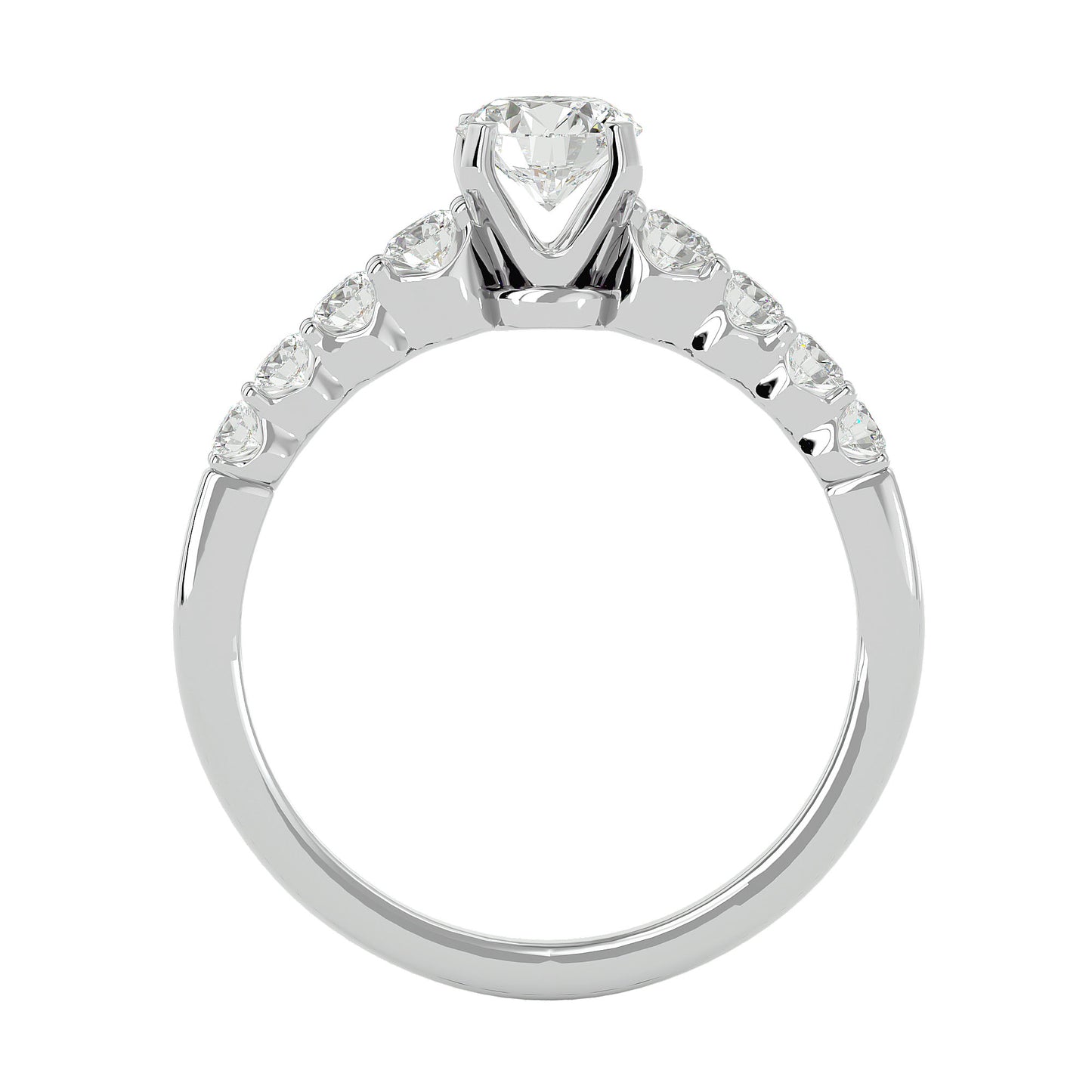 Mireille tappered shank diamond engagement ring