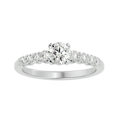 Mireille tappered shank diamond engagement ring