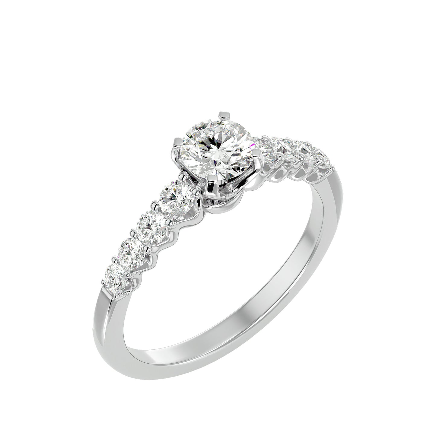 Mireille tappered shank diamond engagement ring